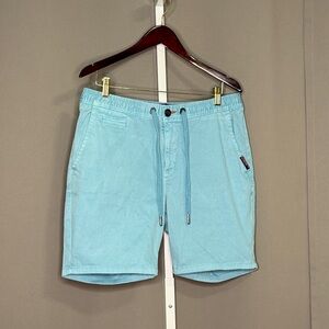 Superdry Light Blue Men's Flat Front Shorts Size 34
